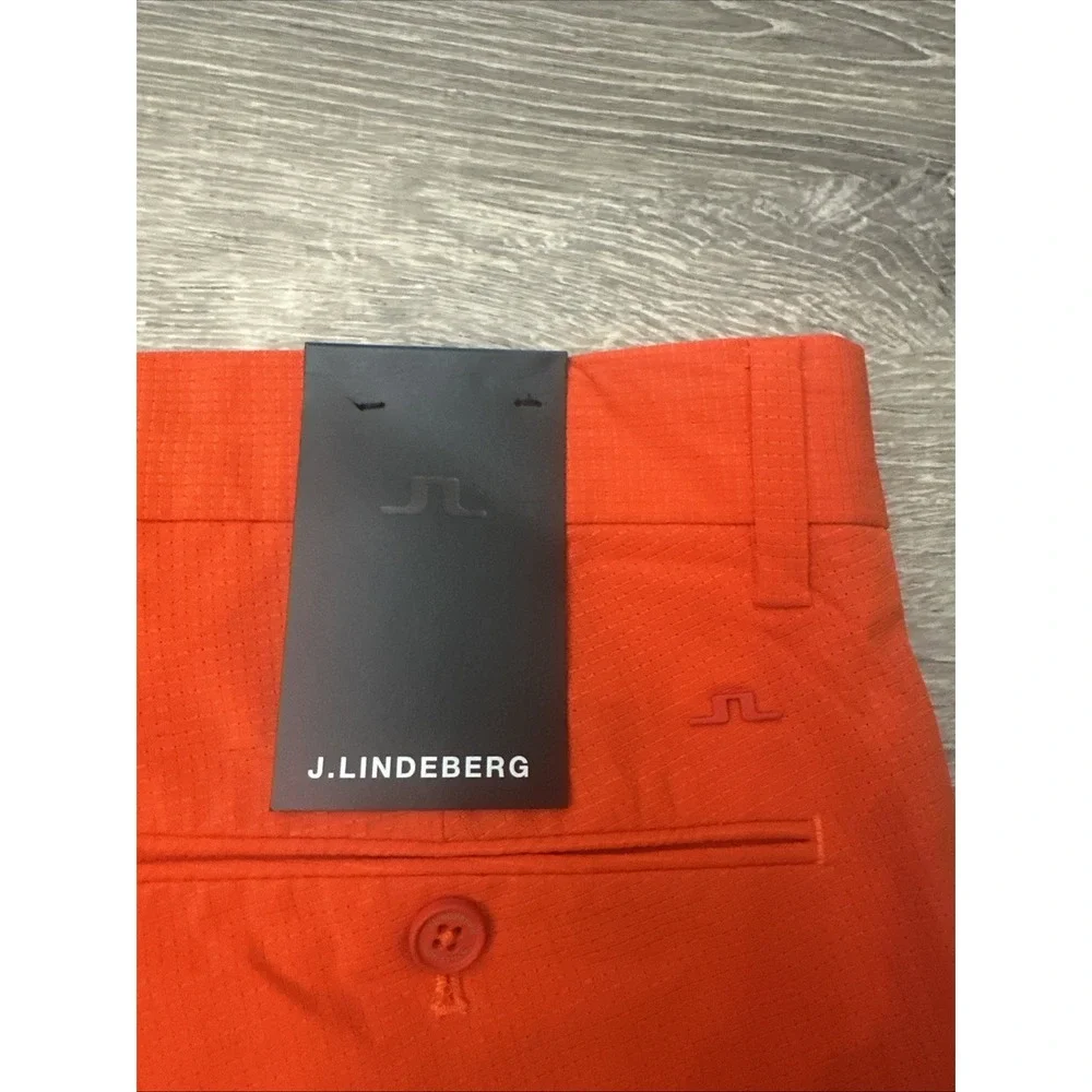 J Lindeberg High Vent Pants Fiery Red Golf Pants Men's 33x32